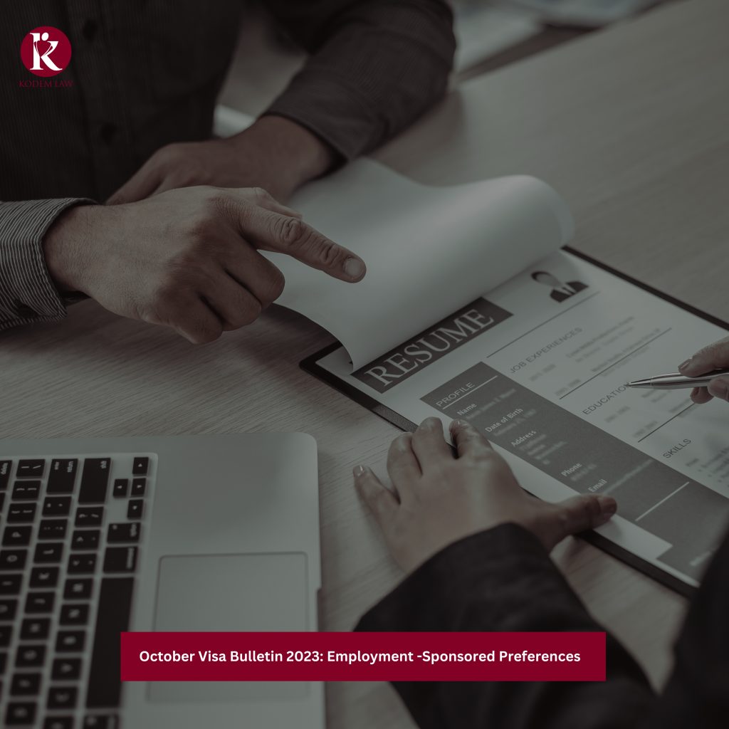 October Visa Bulletin 2023 Employment -Sponsored Preferences